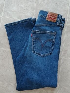 Levi's Ribcage Straight Ankle Jeans Dark Wash